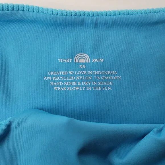 Free People Toast Swim Low Rise Hipster Turquoise Sea Sz XS NWT - Picture 2 of 2